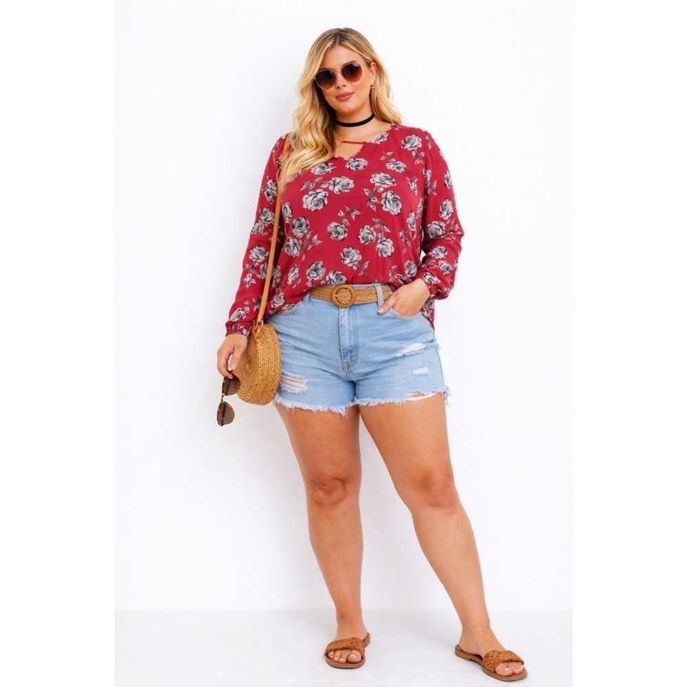 TORRID Magenta Floral Blouse